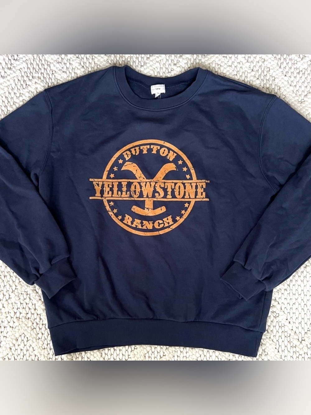YELLOWSTONE 12PM Boutique Crewneck Sweatshirt Navy Pullover Top SMALL Like New